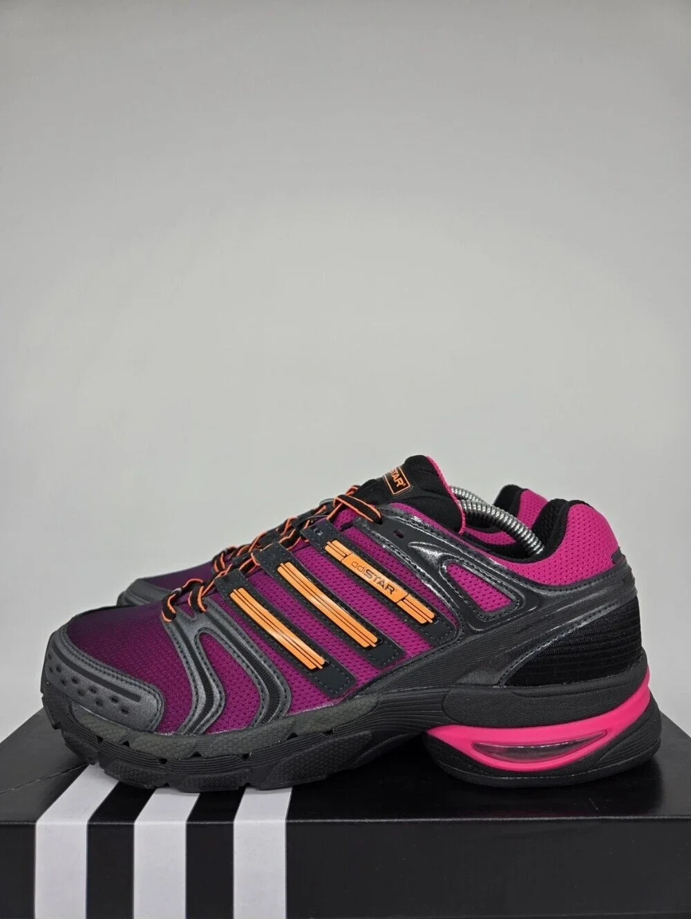 adidas Men's Adistar Control 5 KI8592 Core Black Purple Orange Shoes Size 7